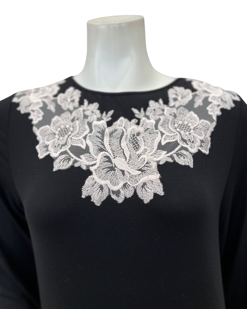Verdiani 4435 Black/Pink Necklace Lace Applique Pull On Modal Nightown Myselflingerie.com