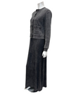 ORD DRV26935 + TRV26936 Black Wash Sleeveless Maxi Jumper & Cardigan Set Myselflingerie.com