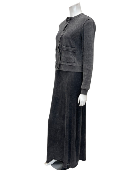 ORD Black Wash Sleeveless Maxi Jumper & Cardigan Set Myselflingerie.com