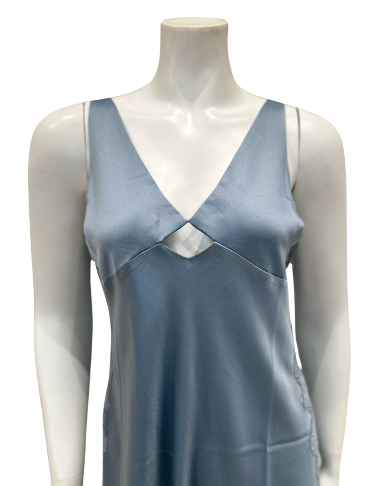 Rya Collection 877 + 878 Chateau Blue Zinnia Chemise & Robe Set Myselflingerie.com