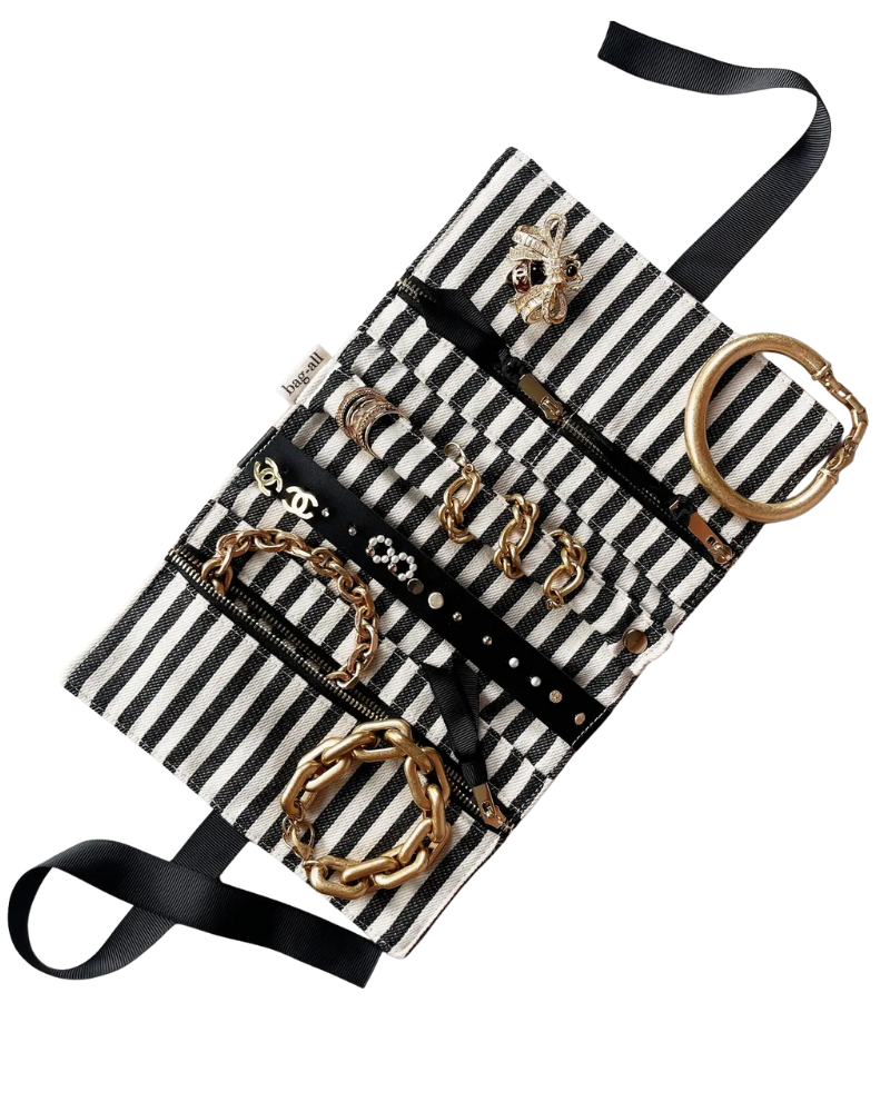 MCJRPIVE Pink Velvet Medium Couture Jewelry Roll