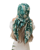 Scarf Bar Emerald Garden Square Scarf with Invisible Grip Myselflingerie.com