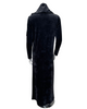 Sparrow S7533 Black Plush with Covered Pockets Semi Zip Hooded Lounger Morning Robe Myselflingerie.com