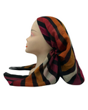 Cherie Stripes Adjustable Pre-Tied Open Back Bandanna