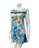 Oh! Zuza 4340 Blue Floral Mix Shorts Modal Pajamas Set Myselflingerie.com