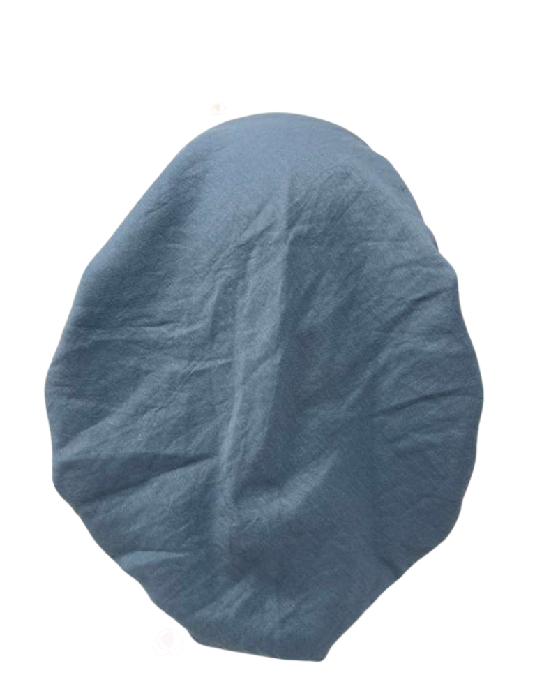 Tal New York Solid Denim Blue Soft Pre-Tied Bandanna with Velvet Grip Myselflingerie.com