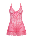 Oh La La Cheri 2139 Pink Lemonade Lacey Babydoll with Bows & G-String Myselflingerie.com