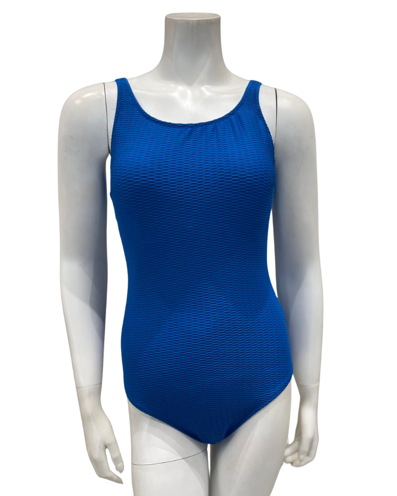 Gottex 25HA180 Cobalt Harbourside Textured High Neck Swimsuit Myselflingerie.com