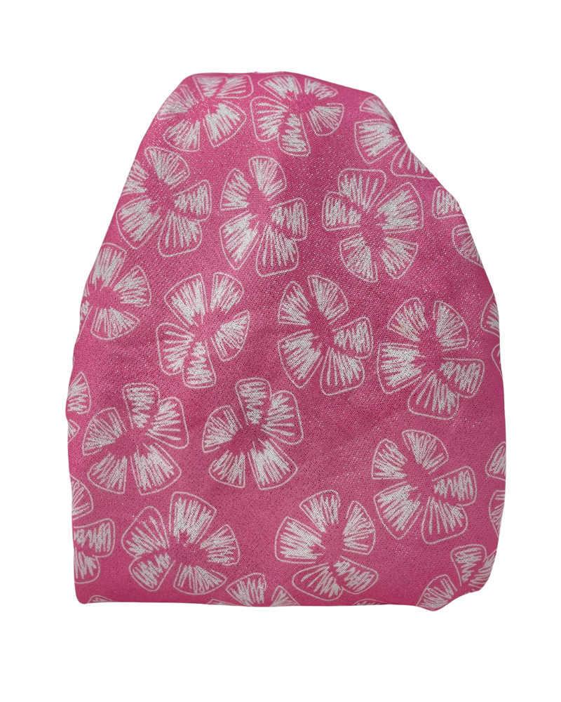 It's Younique OB-SCFLO-PK Scribbled Flowers Pink Pre-Tied Open Back Bandanna with Velvet Grip Myselflingerie.com