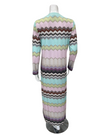 Furstenburg 51330576LI Pastel Tones Zig Zag Print Modal Button Down Nightgown Myselflingerie.com