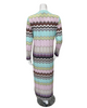 Furstenburg 51330576LI Pastel Tones Zig Zag Print Modal Button Down Nightgown Myselflingerie.com