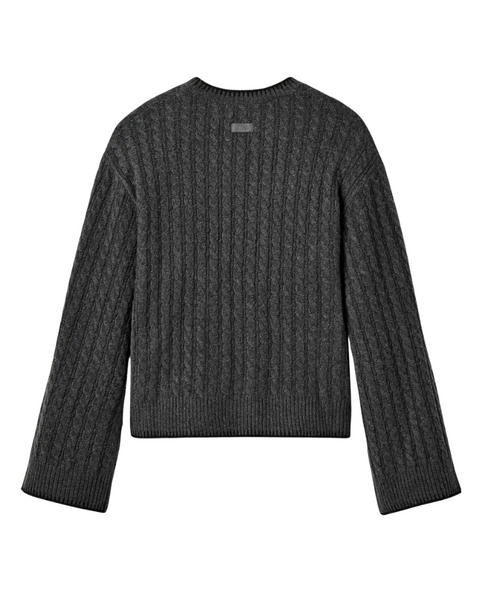 UGG Charcoal Heather Rylynn Cable Knit Pullover Myselflingerie.com