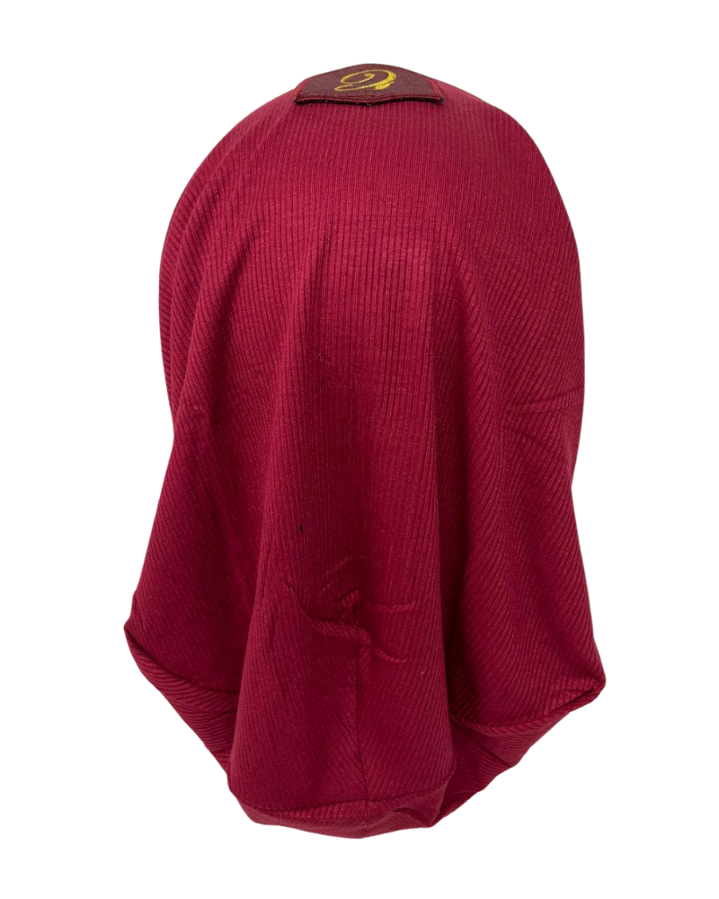 C. Bird Burgundy Ribbed with Logo Bamboo Beanie Snood