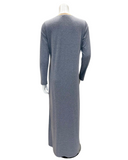 Verdiani 3208 Grey Pull On 100% Cotton Interlock Nightgown Myselflingerie.com