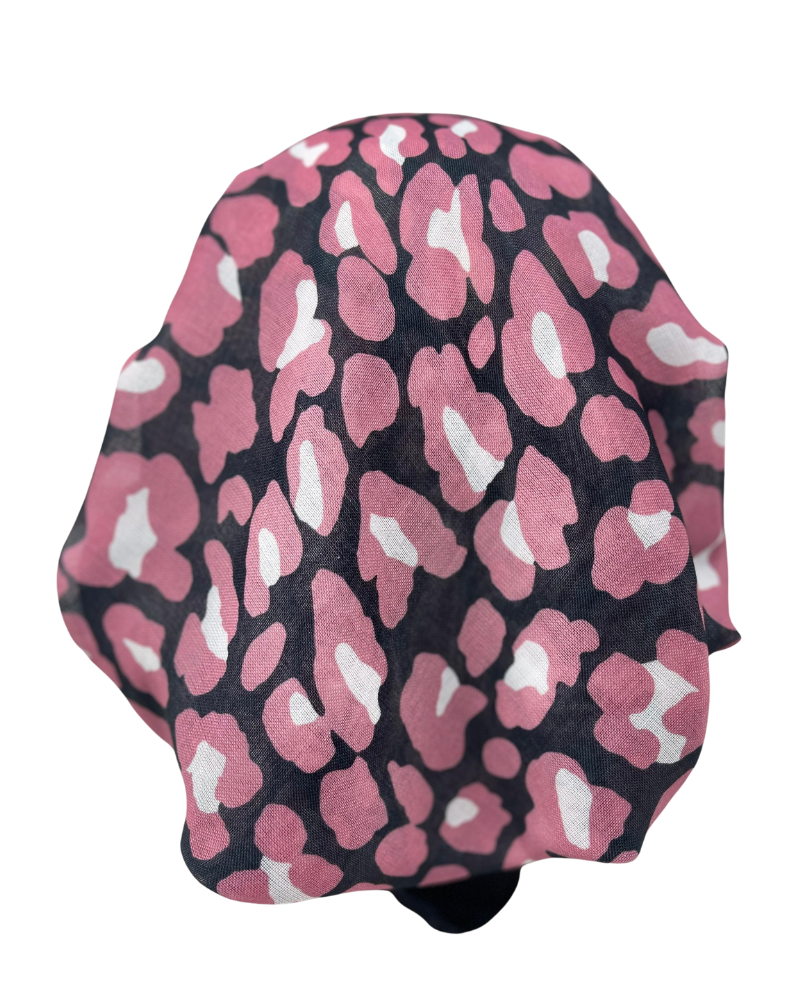 It's Younique PP-LEO-PK Pink Leopard Pre-Tied Bandanna with Velvet Grip Myselflingerie.com