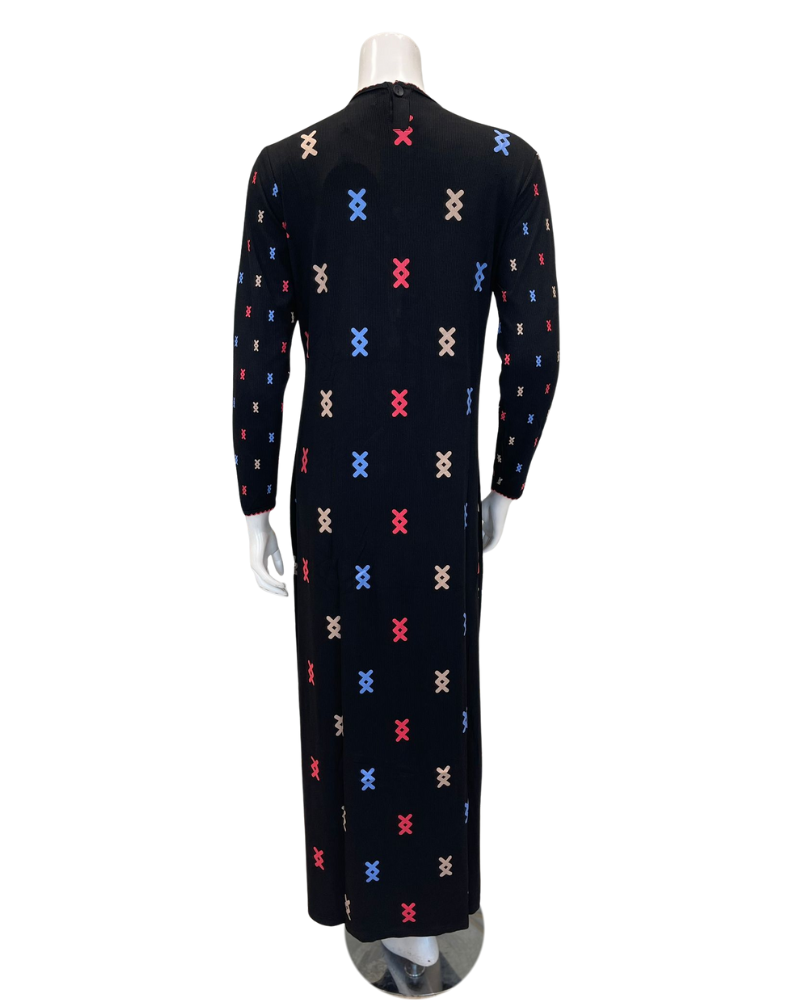 Mega Dreams 392517 Black/Multicolor Bolero Modal Nursing Nightgown Myselflingerie.com