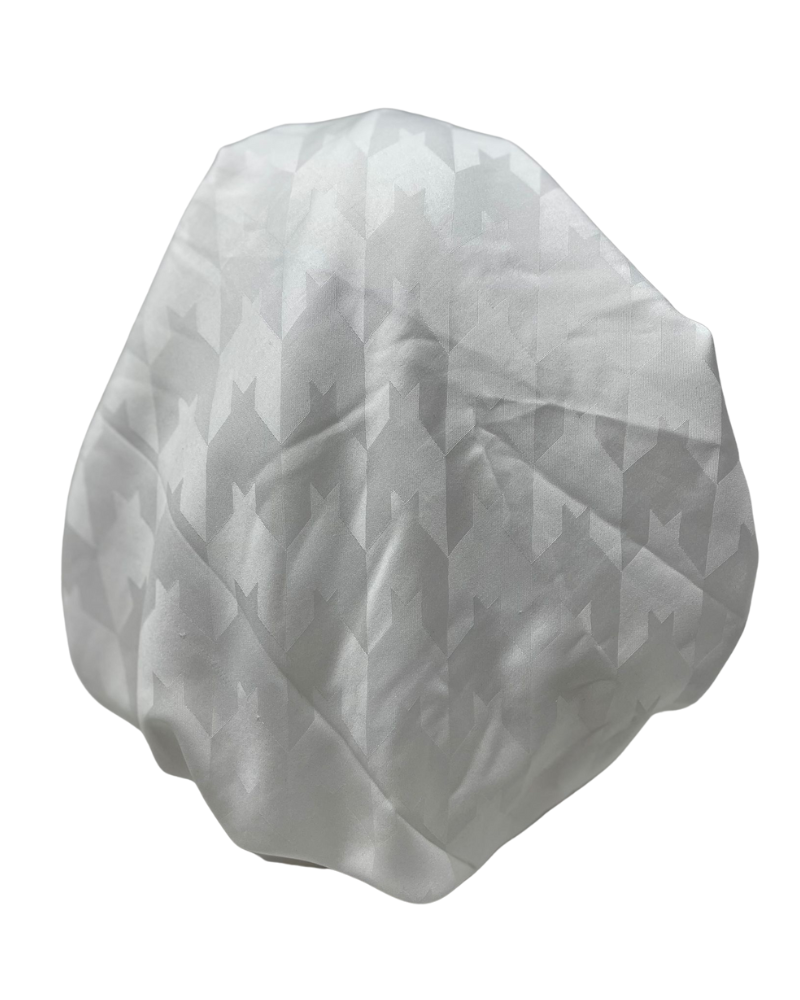 It's Younique PP-HO-WH White Houndstooth Pre-Tied Bandanna with Velvet Grip Myselflingerie.com