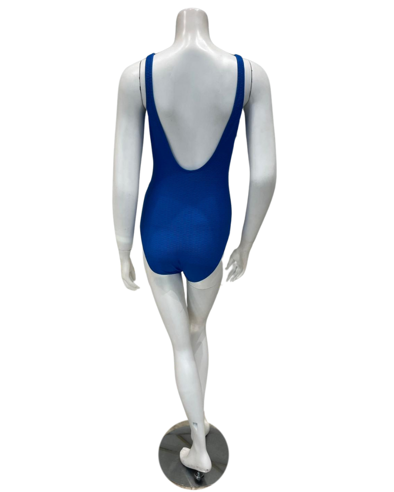 Gottex 25HA180 Cobalt Harbourside Textured High Neck Swimsuit Myselflingerie.com
