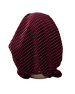 Triple Up BL893 Burgundy/Black Velvet Ribbed Lined Pre-Tied Bandanna Myselflingerie.com