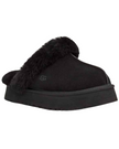 UGG 1122550 Black Disquette Slippers with Fur Trim Myselflingerie.com