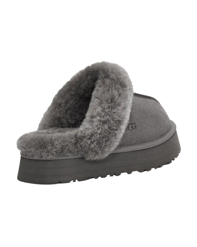 UGG 1122550 Charcoal Disquette Slippers with Fur Trim Myselflingerie.com