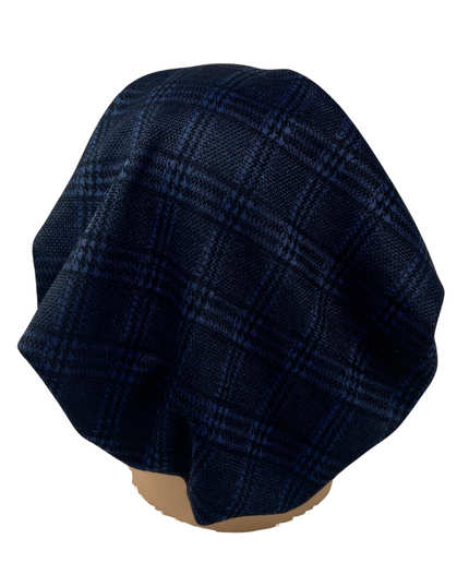 Triple Up BUL1066 Navy & Black Houndstooth Print Unlined Pre-Tied Bandanna Myselflingerie.com