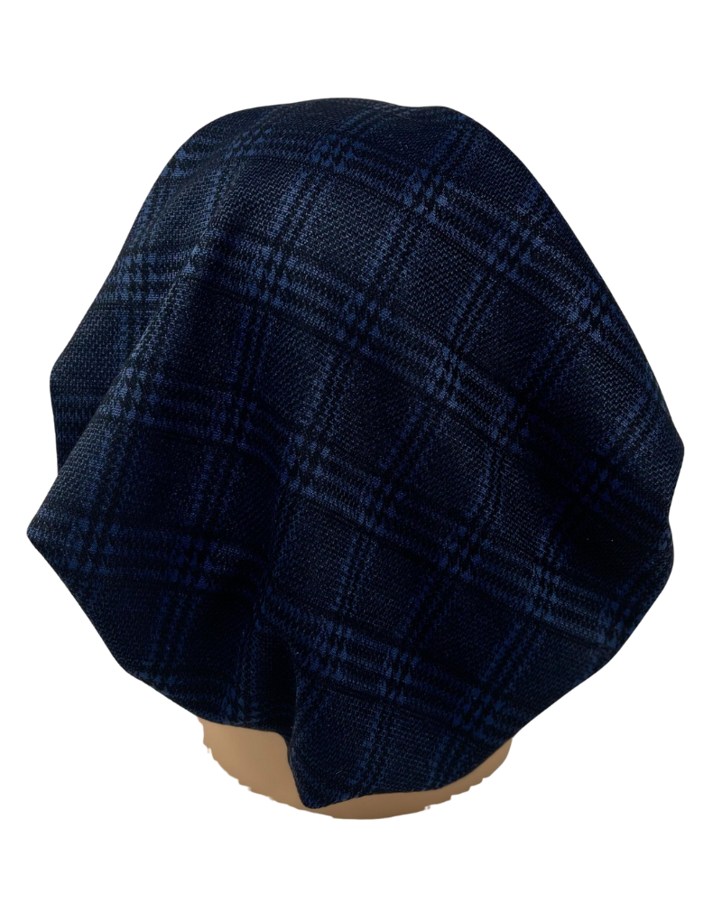 Triple Up BUL1066 Navy & Black Houndstooth Print Unlined Pre-Tied Bandanna Myselflingerie.com