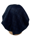 Triple Up BUL1066 Navy &amp; Black Houndstooth Print Unlined Pre-Tied Bandanna Myselflingerie.com