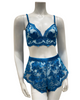 Kilo Brava 11243- 12236 Hawaiian Blue Longline Bralette & Shorts Set Myselflingerie.com