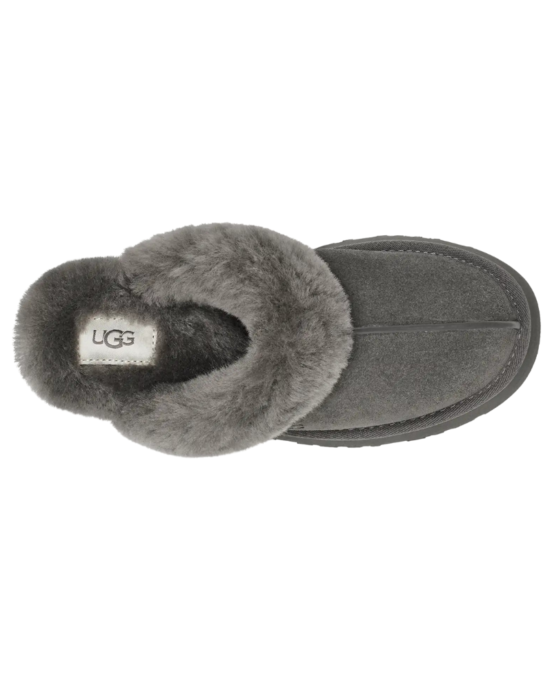 UGG 1122550 Charcoal Disquette Slippers with Fur Trim Myselflingerie.com