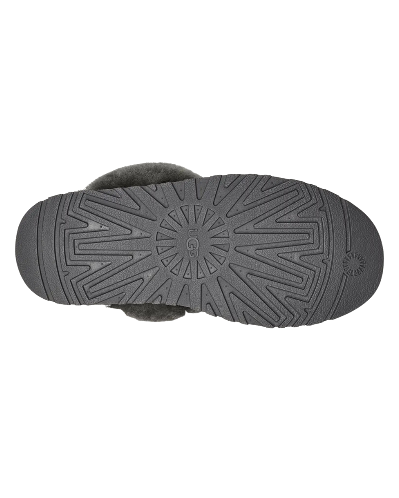 UGG 1122550 Charcoal Disquette Slippers with Fur Trim Myselflingerie.com