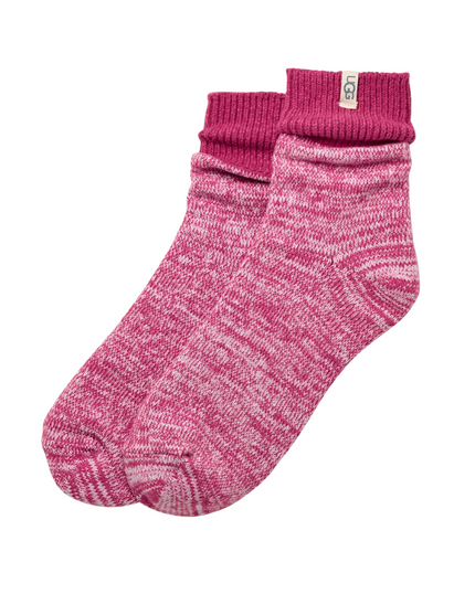 UGG 1153340 Chroma Pink Rib Knit Slouchy Quarter Socks Myselflingerie.com