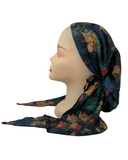 Lizi Headwear Multicolor Floral / Dots Tail Pre-Tied Bandanna with Full Grip