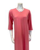 Iora Lingerie 25112C Salmon Pink Peasant 100% Organic Cotton Nightgown Myselflingerie.com
