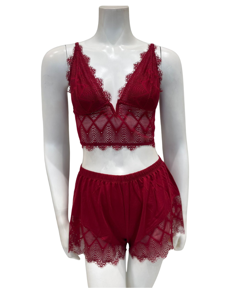Cosabella ALLURSW9751 Allure Sindoor Red Cami & Boxer Set Myselflingerie.com