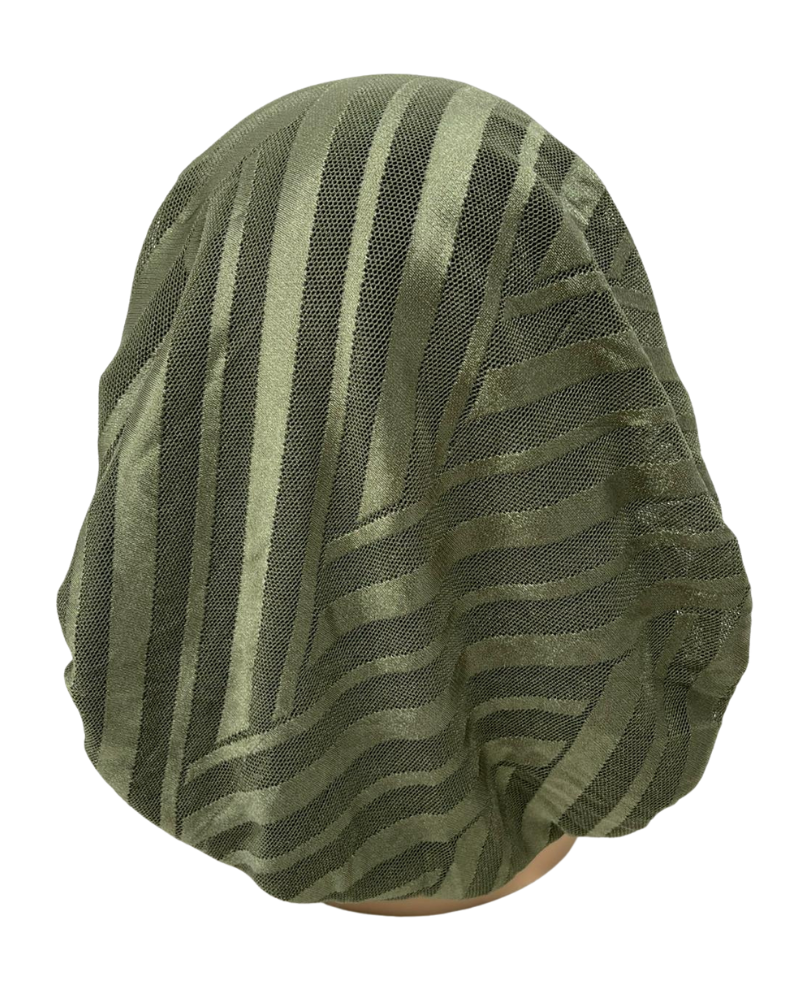 Ahead Olive Green Waverly Mesh Israeli Style Long Tails Pre-Tied Bandanna