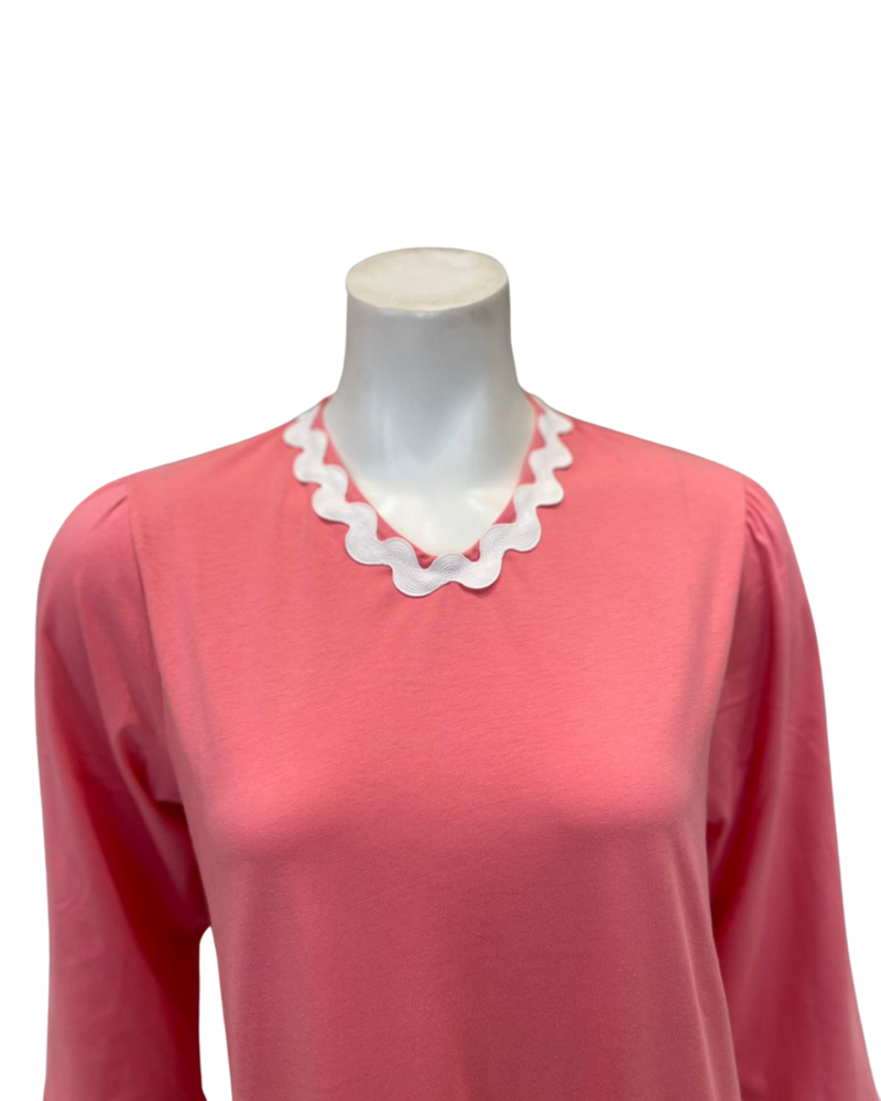 Iora Lingerie 25112C Salmon Pink Peasant 100% Organic Cotton Nightgown Myselflingerie.com