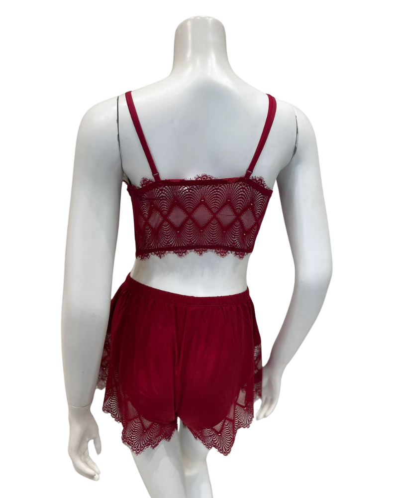 Cosabella ALLURSW9751 Allure Sindoor Red Cami & Boxer Set Myselflingerie.com
