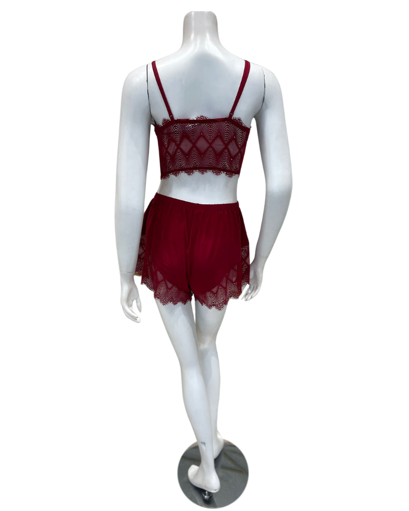 Cosabella ALLURSW9751 Allure Sindoor Red Cami & Boxer Set Myselflingerie.com