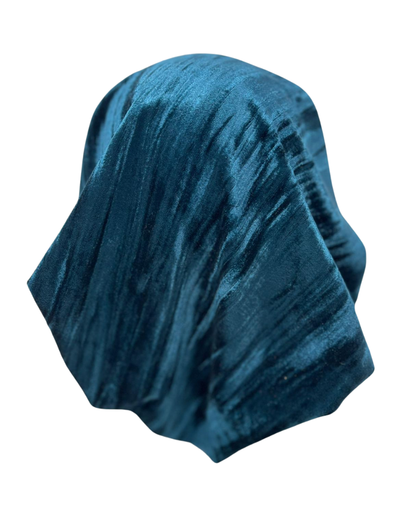 Cherie HA-DESVLVT-TL Teal Designed Adjustable Pre-Tied Bandanna Myselflingerie.com