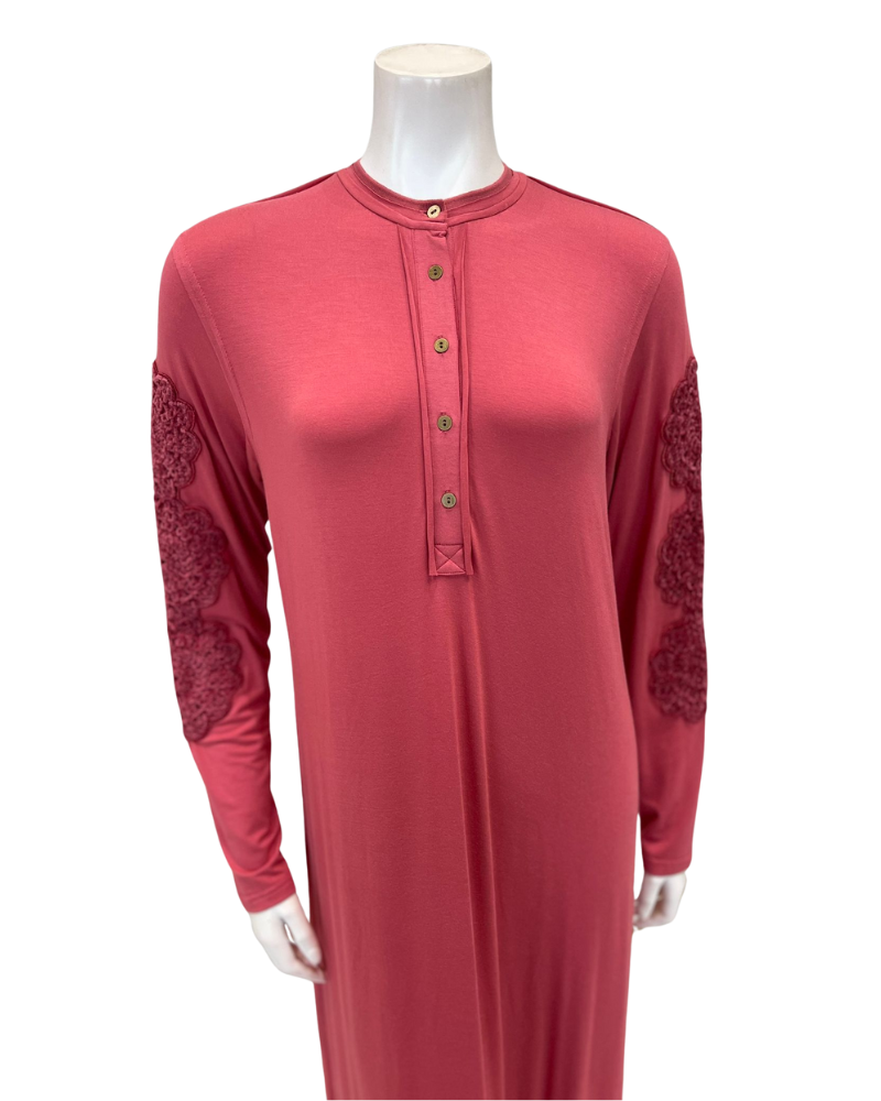 The Star Story 10-888 Dollies Berry Modal Button Down Nightgown Myselflingerie.com