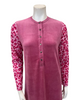Nico Italy AP834VPK Pink Leopard Print Velour Snap Front Nightgown Myselflingerie.com