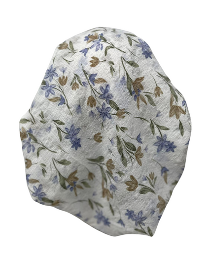 Lizi Headwear ATUWH Tulip Print White Pre-Tied Bandanna with Full Grip Myselflingerie.com