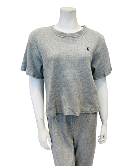 Polo by Ralph Lauren 4P0378-R3202 Grey Heather Cotton Blend Short Sleeve Pajamas Set Myselflingerie.com