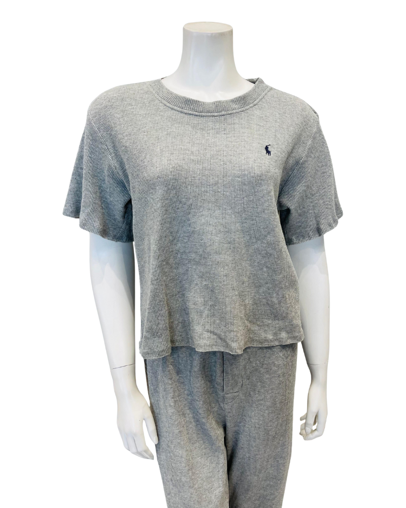 Polo by Ralph Lauren 4P0378-R3202 Grey Heather Cotton Blend Short Sleeve Pajamas Set Myselflingerie.com