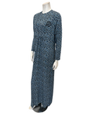 Lunderbeck N5082-24V Azure Blue Candy Leopard Modal Versatile Nursing Nightgown Myselflingerie.com