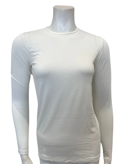 Gemsli SH365 Ivory Modal Long Sleeve Shell Adjustable Neck Myselflingerie.com