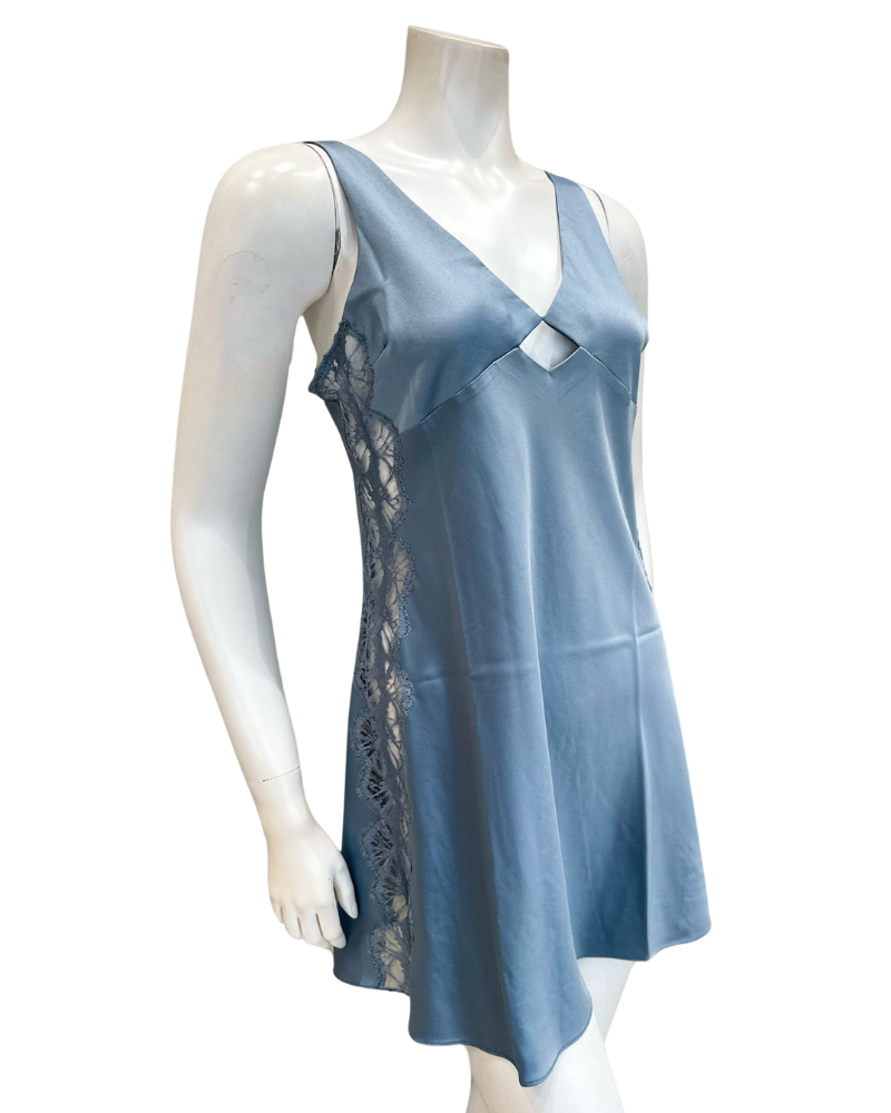 Rya Collection 877 + 878 Chateau Blue Zinnia Chemise & Robe Set Myselflingerie.com