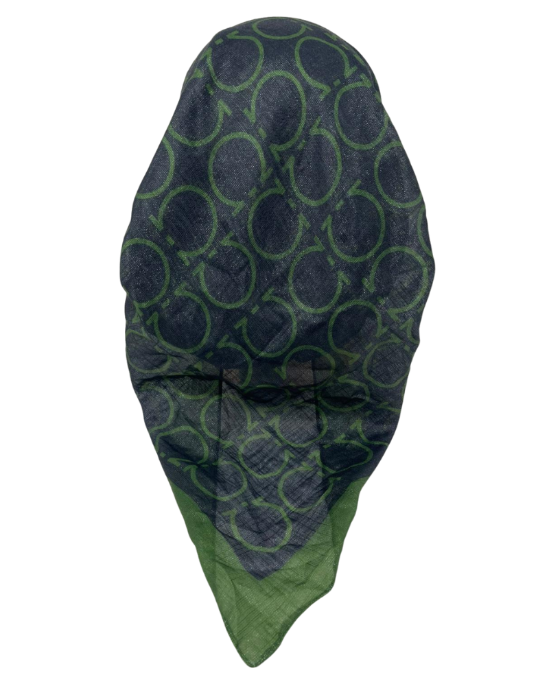 It's Younique OB-FER-GN Green Ferragamo Inspired Shimmer Pre-Tied Open Back Bandanna with Velvet Grip Myselflingerie.com