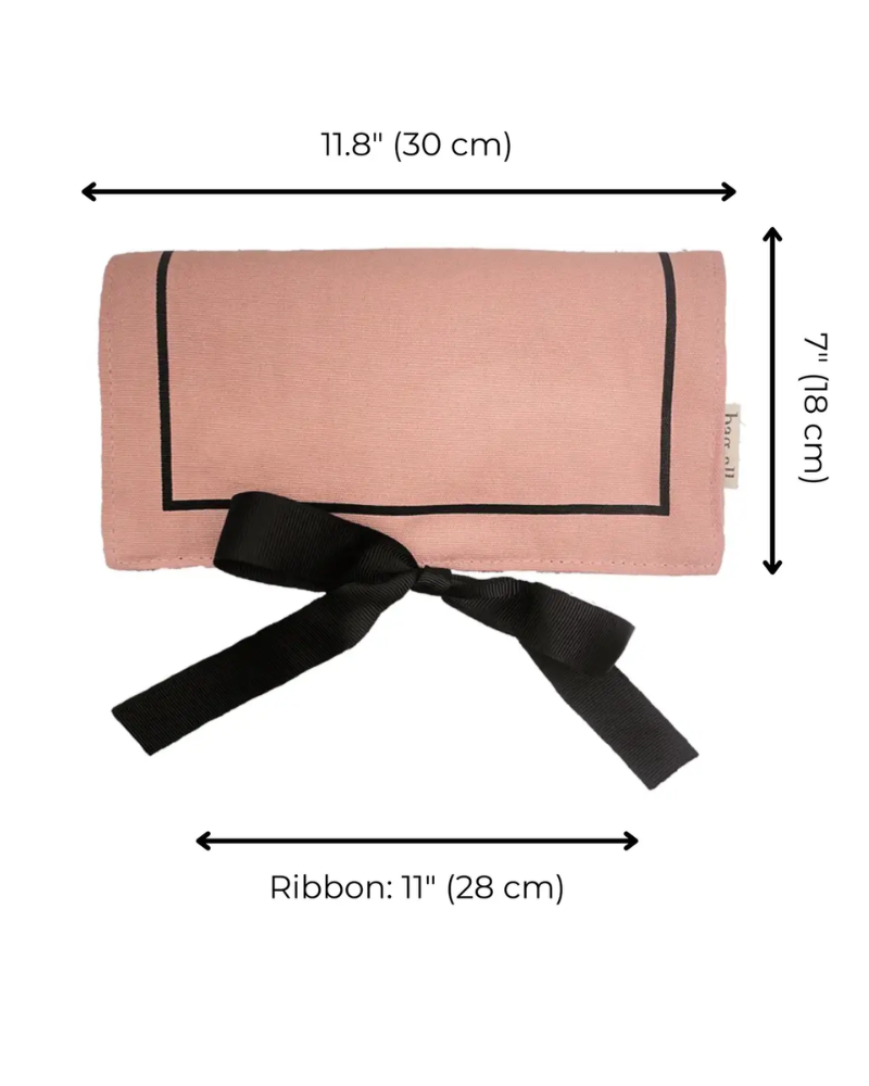 MCJRPIVE Pink Velvet Medium Couture Jewelry Roll